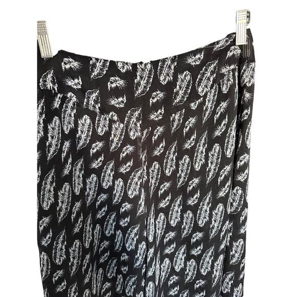 Aryn K. Palazzo Black & White Falling Feathers Pant, Women's size small - Picture 2 of 5